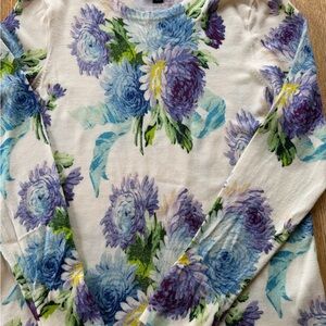 J. Crew Blue and Purple Patterned Top